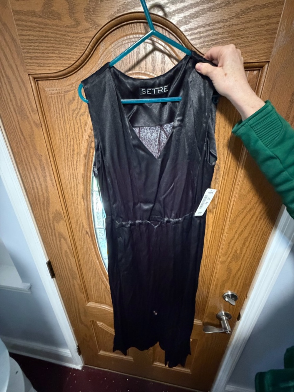 Fox Black Sleeveless Pleated Shimmer Dress